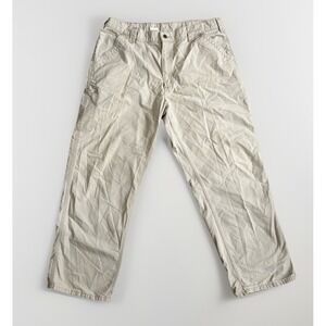 Carhartt Men's 40x32 Canvas Khaki Pants B151 Dungaree‎ Fit Beige Work Wear